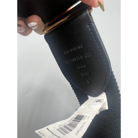 Ralph Lauren Belt Size Small Black Woven Stretch Belt Gold main image 5